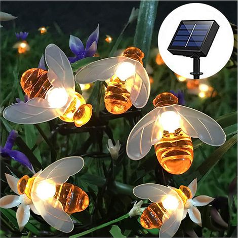 Lampe solaire de jardin avec motif abeille, 7 m, étanche, pour éclairage extérieur et intérieur, idéale pour les massifs de fleurs, les clôtures, les pelouses et les terrasses.-AquaForge (1/5)