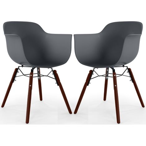 Dining Chair - Scandinavian Design - Dark Wood Legs - Pack of 2 - Nordika