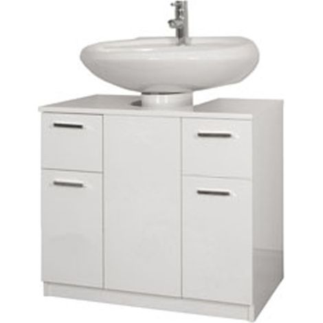 Mobile Copricolonna Con Cassetti Laccato Bianco