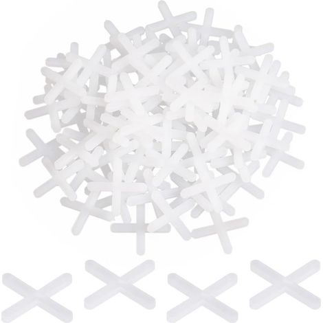 Lot de 500 Pièces Entretoises de Carrelage, 3mm Blanc Croisillons, Croisillon Carrelage Autonivelant, Entretoise en Plastique, Croisillons de Carrelage, pour les Carreaux de Mur et de Sol (1/5)