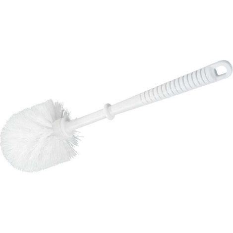 pair Brosse WC de rechange pour porte-brosse WC avec manche en plastique blanc, Polypropylène, Ø 8.5x34 cm, blanc