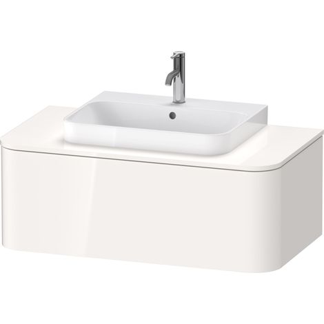 Duravit Happy D.2 Plus Meuble sous-lavabo pour console murale, 1000x550 mm, 1 tiroir, pour lave-mains, Couleur (avant/corps): Décor blanc brillant - HP493102222 (1/5)