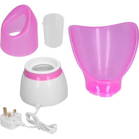 Brume chaude pour visage, humidificateur spa facial atomiseur, vapeur pour nez et peau, prise Royaume-Uni 110-220V, rose (1/5)