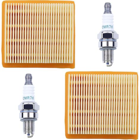 Filtre à air pour STIHL KM91R KM131 FS89 FS91 FS91R FS111 FS131 FS311 FC96 Coupe-bordures Tondeuse Débroussailleuse avec Bougie Remplacement 4180 141 0300, 4 pcs (1/5)