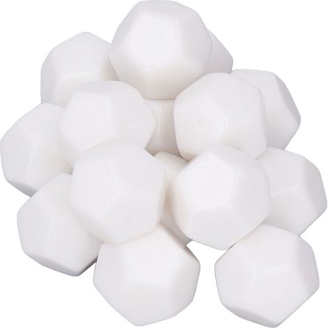 30 Dés à 12 Faces Personnalisables en Plastique Blanc, Cubes Éducatifs 2,2cm pour Salles de Classe et Jeux de Société (1/5)