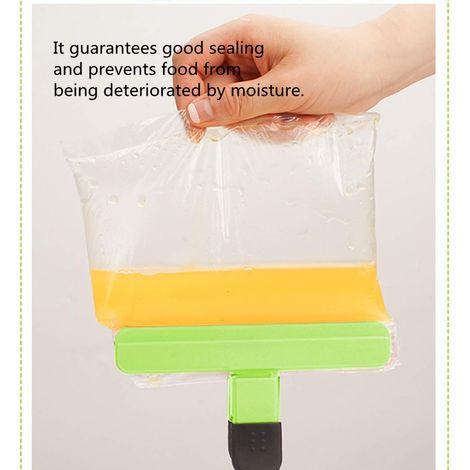 Fermeture de sachets alimentaires, 6 pinces de sac en plastique, 3 teintes, 2 tailles, pour cuisine, bureau et atelier. (1/5)