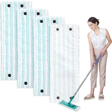 Housses de rechange en microfibre, 4 pièces pour housse de vadrouille Leifheit Clean Twist M Micro Duo Ensemble - 42 x 15,5 cm (1/5)