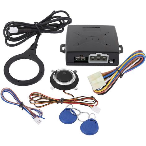 Alarma para coche con botón de arranque/parada del motor, sistema de bloqueo de encendido sin llave para la seguridad del vehículo, fácil instalación. (1/5)