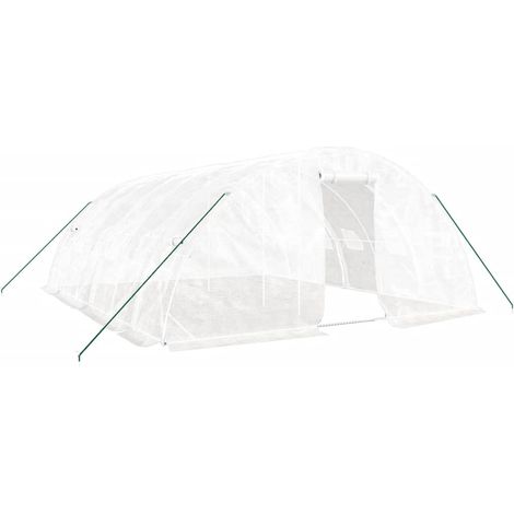 Serra tenda riparo piante fiori ortaggi con struttura in acciaio 30 m² 6 x 5 x 23 m bianco 020044571