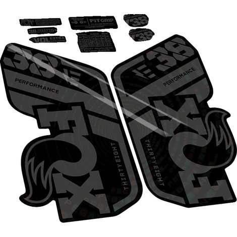 Pegatinas de vinilo de alta calidad, compatibles con horquilla Fox 38 Performance para bicicleta eléctrica, color gris 073. (1/2)