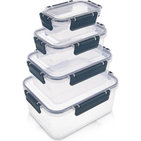 Juego de recipientes herméticos para almacenar alimentos, 4 tamaños, sin BPA
