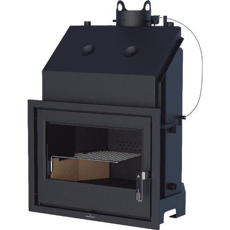 Insert à bois chauffage central 21 kW TECNOHYDROBRONPI – Porte fonte – Foyer en vermiculite – Triple combustion – Volume de chauffe jusqu'à 475 m³ (1/5)
