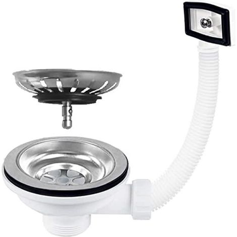 Piletta 3"1/2 Lavello Inox e Ceramica c/Troppopieno flessibile