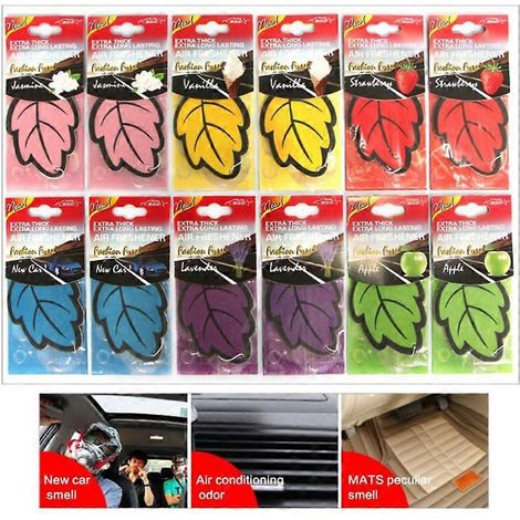Lot de 12 désodorisants pour voiture, parfum d'ambiance pour l'intérieur de votre véhicule. (1/5)
