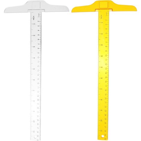 Mesure Précise Règles en Plastique de T Double Échelle Lot de 2 pour Bureau et Maison, Outil pour Architectes et Dessinateurs (1/5)