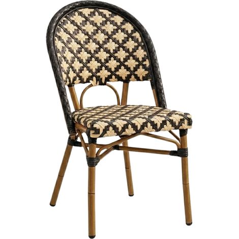Chaise FIGARI PREMIUM en Rotin synthétique style bistrot pour extérieur