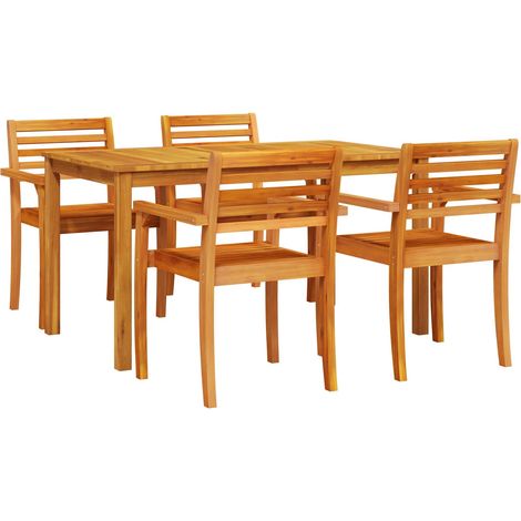 Maison Exclusive - Garten Essgruppe 5 stk. Braun Massivholz Akazi (1/5)