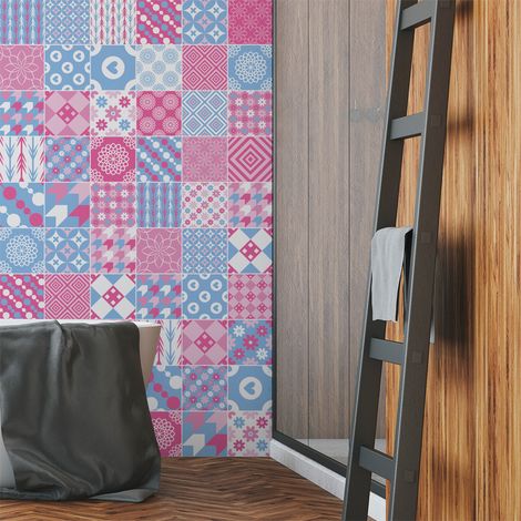 Sticker Mural Carrelage adhésif Cuisine Salle de Bain - 60 STICKERS CARRELAGES AZULEJOS ERLA - 60stickers15x15cm (1/5)