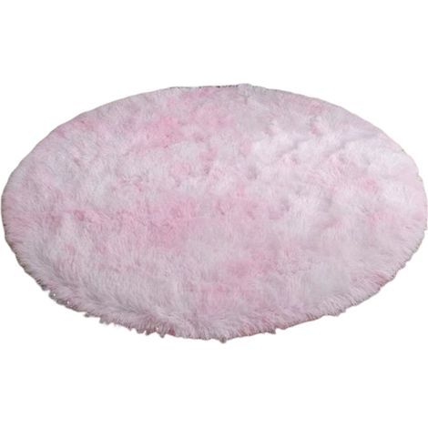 UHUSE Runder, zotteliger Teppich für Wohnzimmer, Schlafzimmer, flauschige, rutschfeste Bodenmatte (1/5)