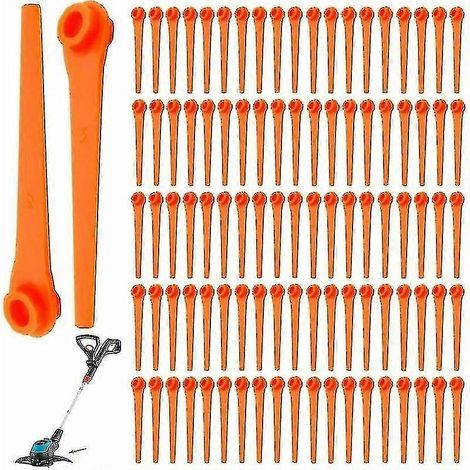 Lot De 100 Lames De Rechange En Plastique Pour Coupe-bordures Gardena 9823 9825 9820 9821 Lames Dbroussailleuse 70mm,accessoire Pour Coupe-bordure (1/5)