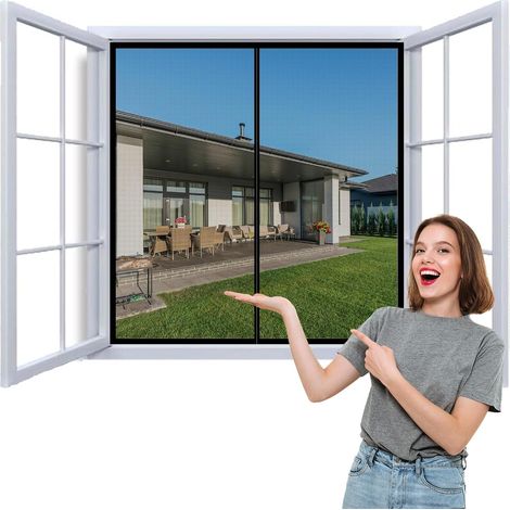 Moustiquaire Fenêtre 50x50cm Rideau de Porte Antimoustique pour (1/5)