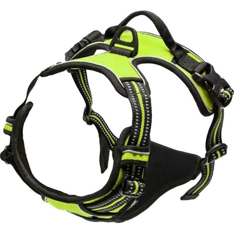 Arnés para perros, diseño personalizado, tejido resistente, talla XL-A, verde. (1/2)