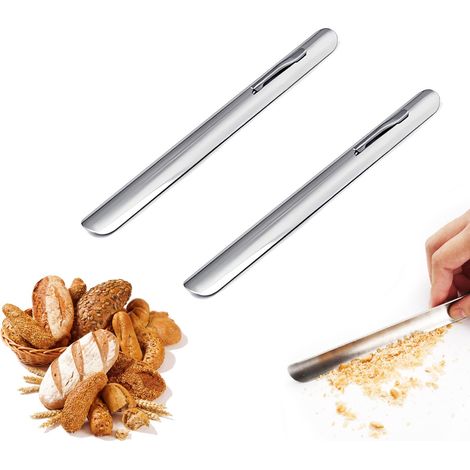 Ramasse-miettes courbé en inox pour table, pratique et élégant, facile à utiliser pour nettoyer vos nappes, Idéal pour les restaurants et les serveurs, 2 pièce
