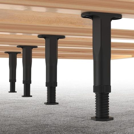 Lot de 4 pieds de support réglables et robustes pour cadre de lit/canapé/commode/table, pièces de rechange pour meubles (8,3 à 14,5 pouces) (1/5)