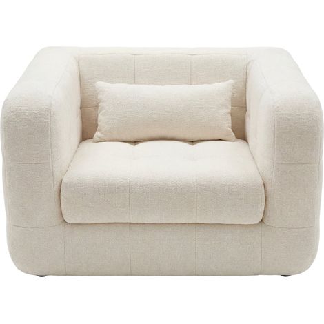 ARLETTE - Fauteuil en tissu chenille - Beige