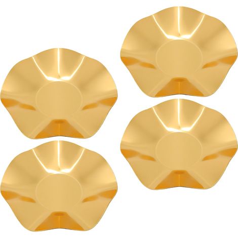Lot de 4 vide-poches décoratifs en métal doré, porte-clés et porte-bijoux pour table de chevet ou chambre. (1/5)