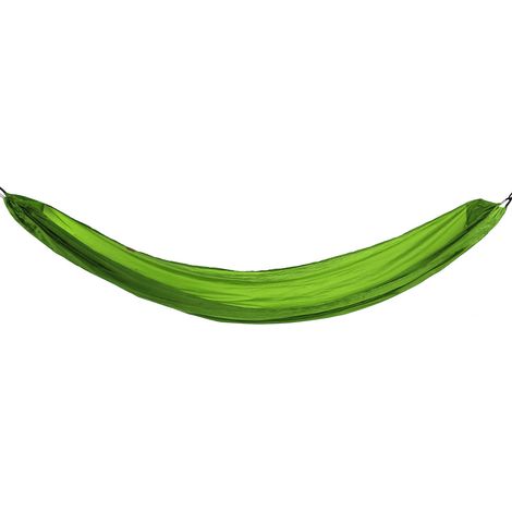 Hamac de camping portable en parachute avec sac de rangement et mousqueton pour activités extérieures - Vert herbe (1/5)