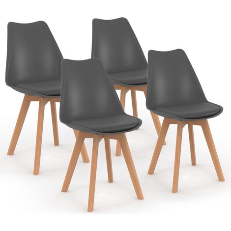 Set di 4 sedie da pranzo grigio scuro SARA