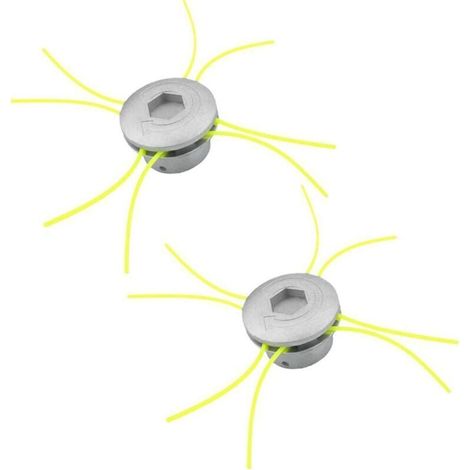 Tete de Coupe Debroussailleuse, 2 pièces Aluminium Fils Tête Coupe-Bordure, Tete Debroussailleuse Universelle pour Jardin Accessoires de Tête de Tondeuse à Gazon (1/4)