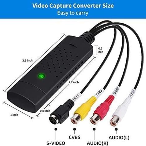 Adaptateur De Capture Vidéo - USB 2.0 - RCA S-Vidéo - 720x480 NTSC 720x576 PAL - Plug And Play - 1 Pièce (1/4)