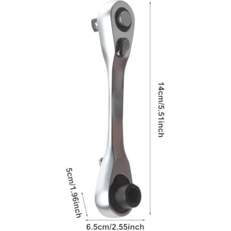 1/4-Zoll-Universal-Steckschlüssel, doppelseitiges Design, Ratschenschraubendreher, Schnellverschlussmechanismus, praktisches Zubehör, ideal für die Verwendung mit abgewinkelten Schraubendrehern.