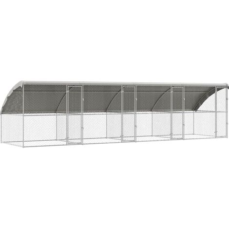 Cuccia per cani 4 pcs Argento 8 x 2 x 2 m Acciaio zincato vidaXL