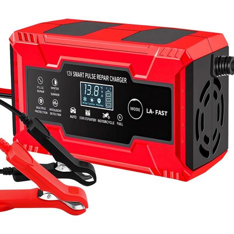 Chargeur de Batterie Intelligent 12V/24V 6A Mainteneur et Automatique Réparation Fonction, pour Batteries Plomb-Acide, Gel, Start/Stop EFB,Start/Stop AGM pour Motos et Voitures et Petits Utilitaires (1/5)