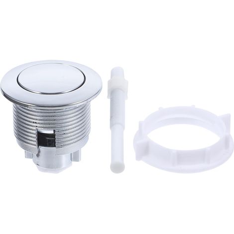 Bouton Poussoir pour réservoir WC en Abs, Argenté, Blanc (1/5)