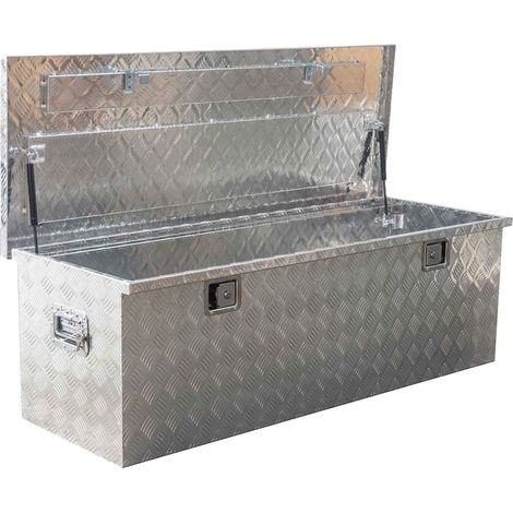Mw Tools – Coffre de chantier en aluminium 269 L – Résistant aux chocs et intempéries – Dimensions 1470 x 540 x 490 mm – MWA350