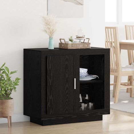 Buffet-Meuble de rangement Chêne noir 40 x 80 x 75 cm Bois d'ingénierie 275781 (1/5)