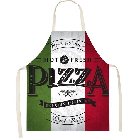 1 Pièce Tablier Cuisine Homme,Pizza Style Italien Tablier Humoristique, Tablier De Cuisine Homme, Drapeau Italien Tablier Barbecue Homme,Fun Fête Cadeau Tablier(60 80Cm,A) (1/5)