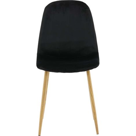Polar Esszimmerstuhl Velour schwarz, Eiche dekor.