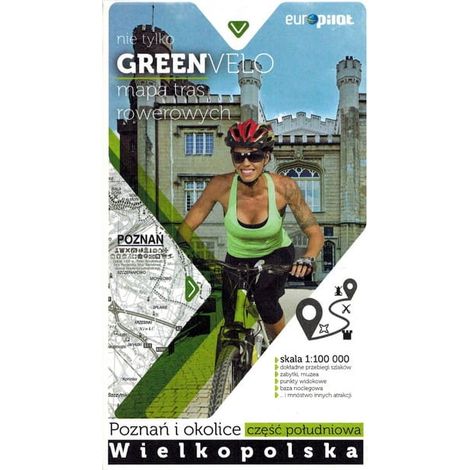 Poznań y alrededores, zona sur. Gran Polonia. Mapa turístico de rutas ciclistas. No solo Green Velo. Euro Pilot. (1/5)