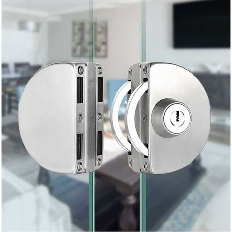 No Drilling Stainless Steel Glass Door Lock Double Glass Door Lock Central Glass Door Lock Double Sliding Door Glass Door