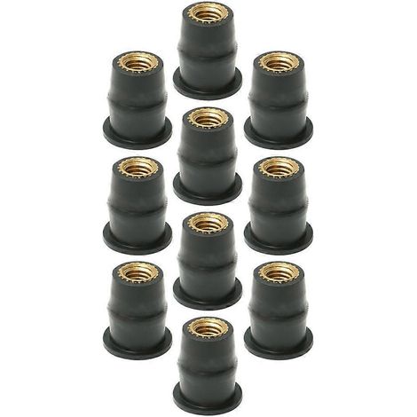 Lot de 10 écrous à sertir en caoutchouc résistants pour pare-brise de moto - Accessoires moto (1/5)