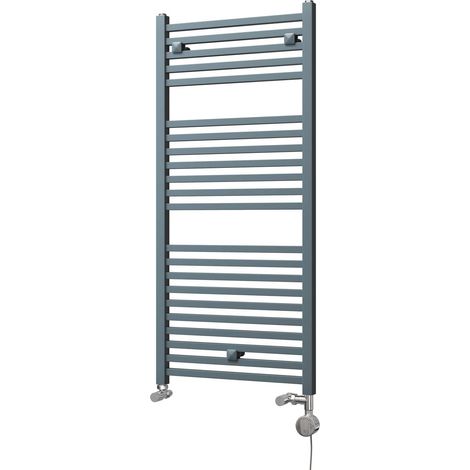 Todi - Anthracite Dual Fuel Towel Rail H1110mm x W500mm Thermostatic - Straight (1/3)
