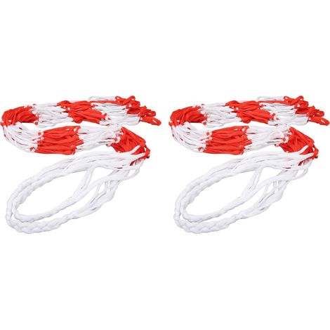 2 sacs de sport grands format en nylon aéré rouge et blanc, filet à ballons pour basketball, volleyball, baseball (1/5)