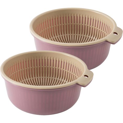 Panier Egouttoir Double Couche - Polypropylene Alimentaire - Pour Fruits Legumes Vaisselle - 1 Unite (1/5)