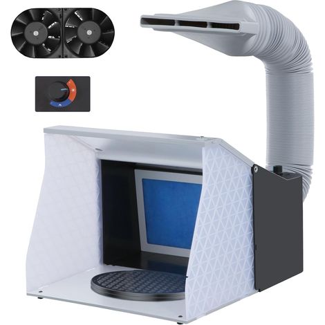 Cabine de Peinture Aérographe - Boîte de Pulvérisation Pliable avec Ventilateur Double 9 m³/Min Vitesse Réglable (1/4)