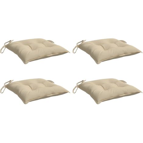 vidaXL Coussins de chaise lot de 4 beige 40x40x7 cm tissu oxford (1/5)